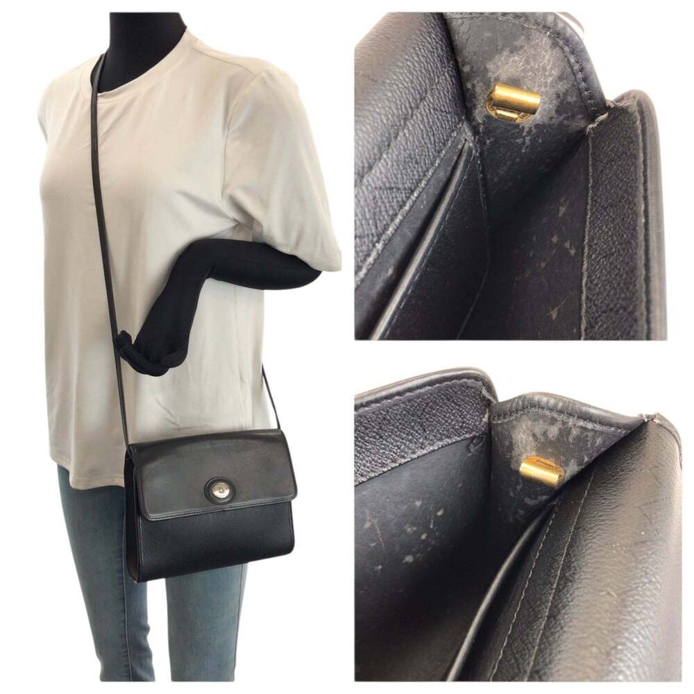 CHRISTIAN DIOR Vintage Black Leather Shoulder Bag - Picture 7 of 10